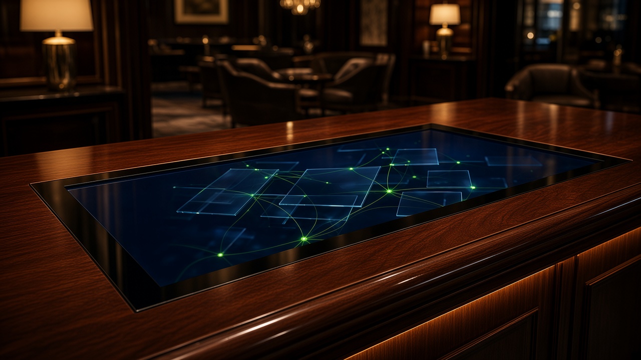 Hotel desk with an abstract occupancy view